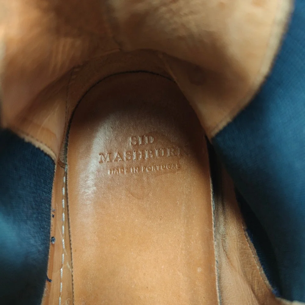 Sid Mashburn Chelsea Boots Mens 42 Navy Blue‎ Suede Made in Portugal Minimalist